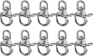 10 Pcs Stainless Swivel Eye Snap Shackle Quick Release Rigging Sailing 3-1/2" - Picture 1 of 5