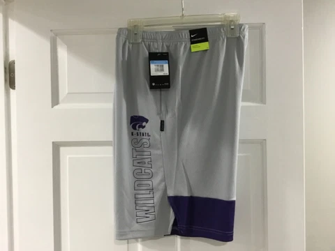 NWT-NIKE-Men’s Kansas State WILDCATS Gray On Field Football Shorts-Size MEDIUM Cover