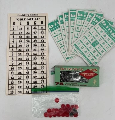 Vintage 1957 TRANSOGRAM Toys & Games Gold Medal Bingo Set - Image 1 of 4