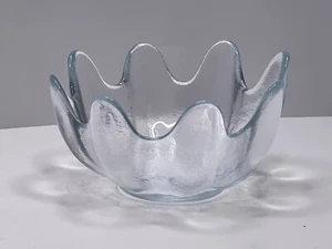 Blenko Scalloped Hand blown Bowl Smooth and Glossy. Lotus Pattern. DISCONTINUED. - Picture 1 of 10