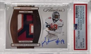 KEYSHAWN JOHNSON - Parche de bronce impecable 2024 en tarjeta Autógrafo 3/6 - PSA 9 - Imagen 1 de 2