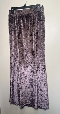 Cosmic Aura Crushed Velvet Maxi Skirt Goth Boho Grunge Purple Plush Size M - Image 1 of 4