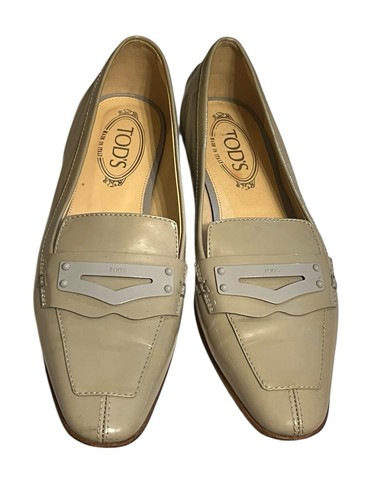 TOD’S Mocassini TOD'S Penny in pelle verniciata da donna taglia 39 US 8 8 5 grigio difetto vedi foto