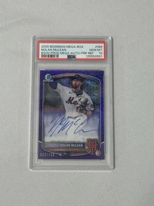 2025 Bowman Mega Box Nolan McLean Purple Auto /199 PSA 10 Pop 1 New York Mets - Bild 1 von 2