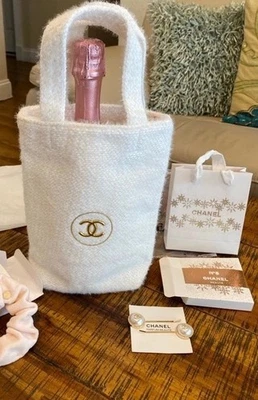 CHANEL VIP bungle TOTE BAG, pearls diamonds hair pins, hair scrunchie, gift bag - Image 1 of 4