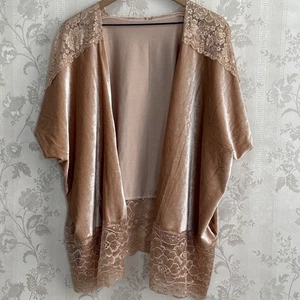 Samt Spitze Kimono Strickjacke L/XL Whimsigoth Fee Grunge Festival Stevie Nicks - Bild 1 von 6