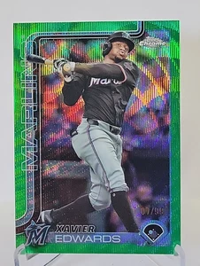 2025 Topps Chrome Xavier Edwards #115 Green Geometric Refractor 7/99 Marlins - Bild 1 von 2
