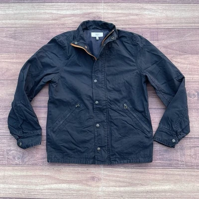 Jack Spade New York Mens Small Warren Street Navy Full-Zip Cotton Waxed Jacket - Image 1 of 4