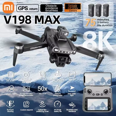 🚀 Drone V198MAX GPS 8K Professional Aerial Camera FPV Laser Anti-Obstacle - Image 1 of 4