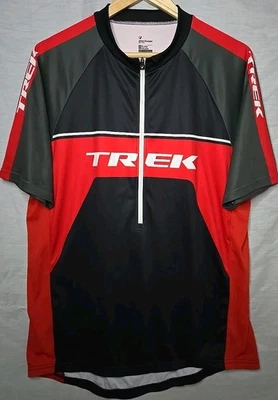 Camiseta deportiva de ciclismo Bontrager Trek media cremallera, para hombre talla XL, negra/roja 9466 Foto 1 de 4