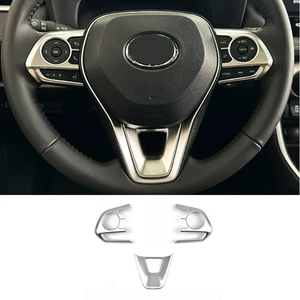 Matte silver Car Steering Wheel Frame Trim 3pcs For Toyota RAV4 2019-2025 - Picture 1 of 10