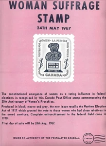 Canada post office new issue poster 1967 Women Suffrage, Voting [ 298 - Bild 1 von 1