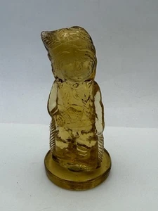 Vintage J&B Glass NATIVE AMERICAN INDIAN GIRL  Amber Honey Glass Figurine - Picture 1 of 23