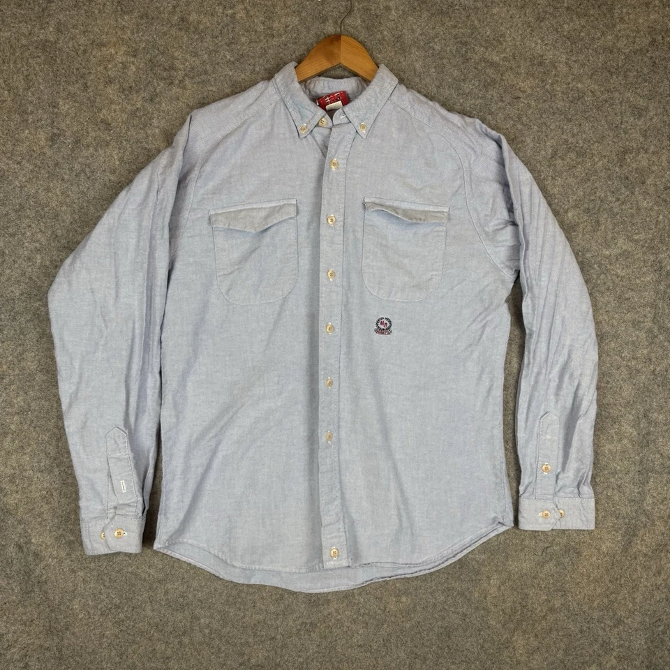 Camisa de Colección Mo Betta Western 16.5x35 Azul Cambray Cowboy Garth Hecha en EE. UU. Foto 1 de 4