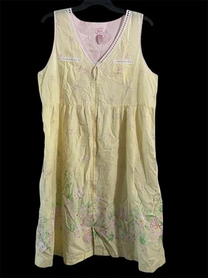 Vestido de casa Secret Treasures Muumuu talla 2X (18W/20W) cremallera frontal conchas marinas amarillas  Foto 1 de 2