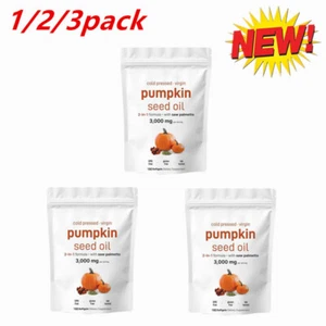 1/2/3Pack Cold Pressed Virgin Pumpkin Seed Oil Extract 3000mg 180 Softgels Sale - Foto 1 di 13