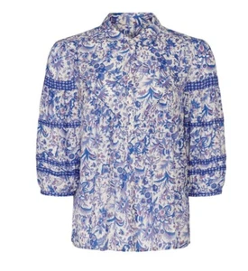 Ba&sh Brooklyn Printed Blouse Block Print Floral $235 NEW Sz XS - Picture 1 of 10