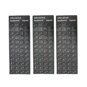 Ukraine Language Ukrainian Keyboard Sticker Durable Alphabet Black For Laptop - Picture 1 of 12