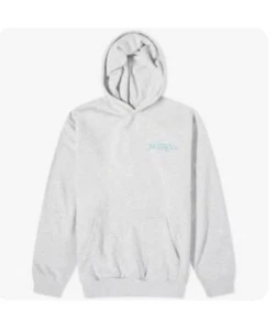 NWT SPORTY & RICH RIZZOLI HEALTH CLUB HOODIE SZ MEDIUM Grey & turquoise - Picture 1 of 8