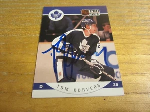 Tom Kurvers handsigniert signed 1990-91 Pro Set #282 Trading Card NHL Maple Leafs - Bild 1 von 3