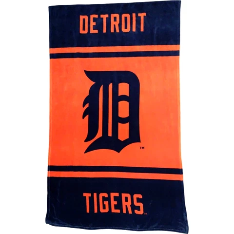 Detroit Tigers 60x80 Fleece Throw Blanket MLB Logo Orange Navy Big Soft Fan Cover