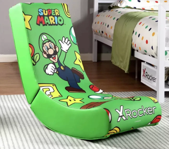 X ROCKER Officially Licensed LUIGI Power Up Edition Kids Folding Gaming Chair - Image 1 of 4