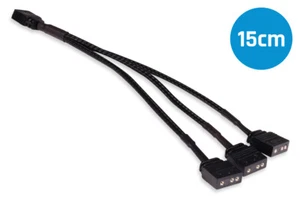 (46 EUR/m) Alphacool aRGB Y-Splitter 3Pin auf 3x 3Pin | schwarz 15cm - Bild 1 von 4