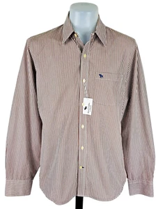 ABERCROMBIE & FITCH MUSCLE Mens Brown L/S EVENING SHIRT - 17.5" - 2XL - 52" -£69 - Picture 1 of 14