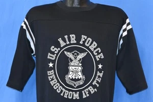 vtg 80s U.S. AIR FORCE BERGSTROM AFB TEXAS MILITARY 3/4 SLEEVE JERSEY t-shirt L - Picture 1 of 4