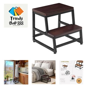 Wooden Step Stool, Heavy Duty Step Stools for Adults with 500 LB Load Capacit... - Picture 1 of 7