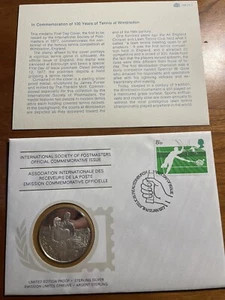 Franklin Mint Int Society  Postmasters Medallic Covers  Tennis at Wimbledon - Picture 1 of 4
