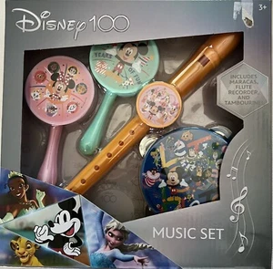 Disney 100 4 teiliges Musikset. Flöte, Tamburin & Maracas - Bild 1 von 3