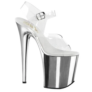 Pleaser Flamingo-808 Exotic Dancing Shoes, 8" Heel Ankle Strap Platform Sandal. - Picture 1 of 2