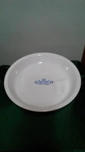   VINTAGE CORNING WARE  WHITE CORN FLOWER BLUE PIE PLATE - Picture 1 of 4
