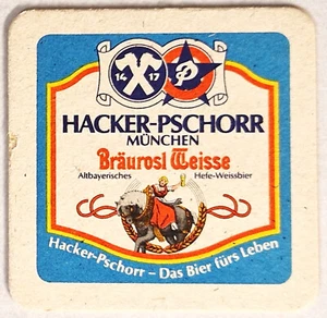 MÜNCHEN HACKER PSCHORR BRÄUROSL WEISSE BIERDECKEL HACKERBRÄU - 1960er/70er - Picture 1 of 2