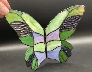 Butterfly Stained Glass Sun Catcher Hinged For Stand? 7” Beautiful! *read - Picture 1 of 10