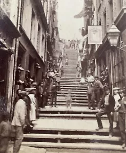 Break-Neck Steps Quebec Canada L.P. Vallee Stereoview c1877 - Picture 1 of 6