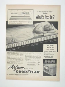 Vintage Airfoam Mattress Advert Englander Goodyear 1950s Print Ad Home Decor - Picture 1 of 2