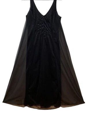 Винтажный Vassarette длинный чистый Sweep нейлона кружева ночная рубашка Negligee платье новый - Изображение 1 из 4