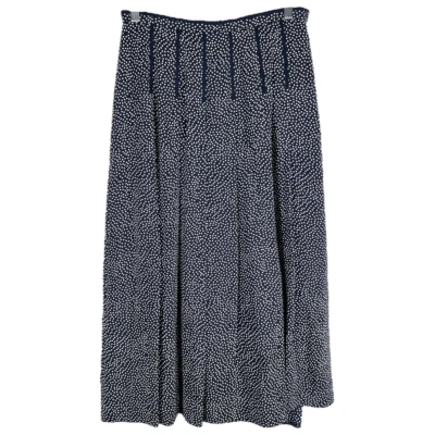 Falda Pendleton Talla 8P Midi Seda Azul Blanco Lunares Forrada Cremallera Lateral 1487 Foto 1 de 4