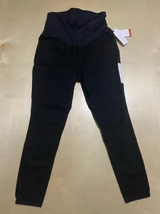 Pantalones de mezclilla de maternidad Ingrid & Isabel para mujer sobre el vientre negros oscuros talla 14 - Imagen 1 de 12