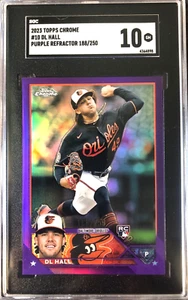 2023 Topps Chrome DL HALL Purple Refractor RC /250 SGC 10 Gem Mint Orioles POP 1 - Picture 1 of 2