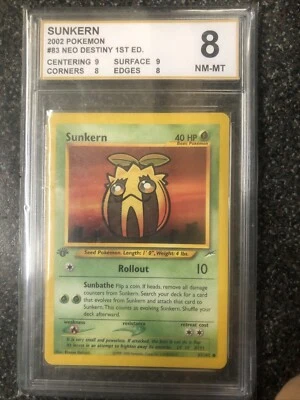 Pokémon TCG Neo Destiny 1st Edition Sunkern 83/105 Rpc Graded 8 Nm-mint - Image 1 of 2