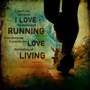 I Run Because It Makes Me Love Living Sally Barlow Art Print 12x12 - Picture 1 of 1