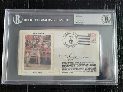 Rod Carew Signed 1985 FDC Cachet Envelope, 3000 Hits (BAS) Certified - Image 1 of 4