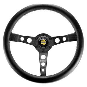 MOMO Prototyp Lenkrad - Leder - schwarze Speichen - 350 mm - Bild 1 von 2