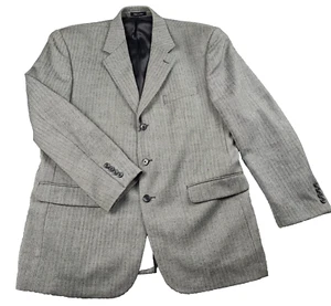 VTG Chaps Ralph Lauren Mens 44R 100% Wool Herringbone Blazer Sport Jacket EUC - Picture 1 of 14