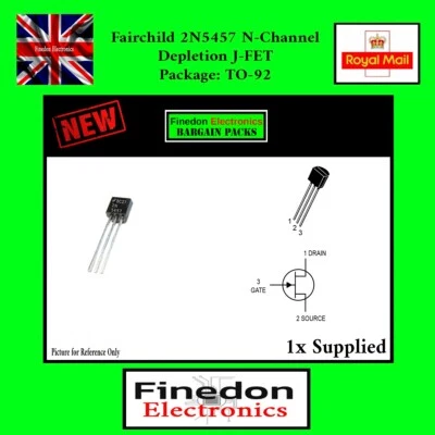 FAIRCHILD 2N5457 N-Channel Depletion JFET TO92 UK Seller. - Image 1 of 2