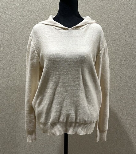 OFF WHITE &merci Felpa con Cappuccio Aperta Schiena con Tasca Laterale avorio M