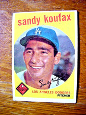 TOPPS 163 SANDY KOUFAX Pitcher Los Angeles Dodgers 1959 BASEBALL CARD ungraded